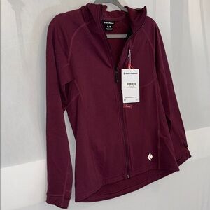Black Diamond Women's Small  - Coefficient Fleece Hoody NWT! Crimson/Burgundy